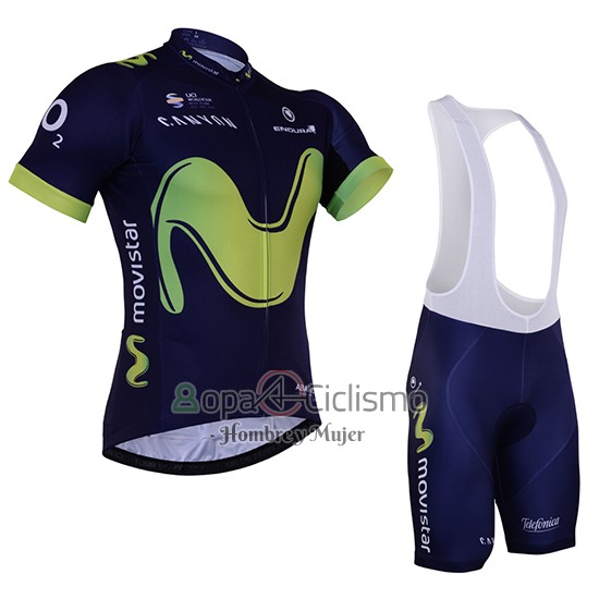 Movistar Ropa Ciclismo Culotte Corto 2017 Mangas Cortas Negro